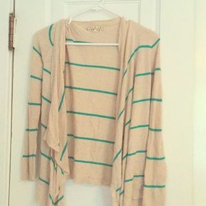 Tan and teal stripped sweater